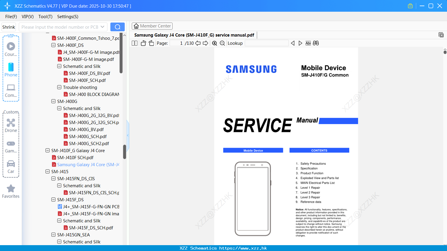 Samsung Galaxy J4 Core (SM-J410F_G) Service Manual